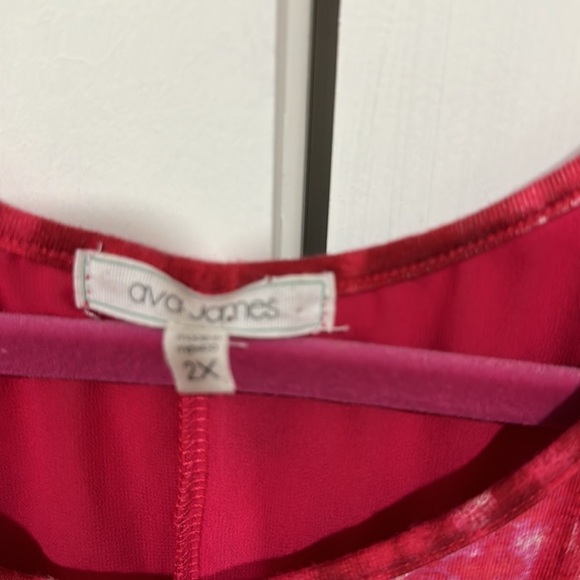 AVA James Sz 2x pink/red/white Tie Dye sleeveless top EUC - Picture 2 of 4